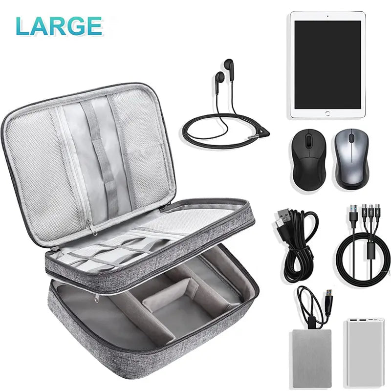 Electronics Organizer Travel Cable Organizer Bag Waterproof Portable Digital Storage Bag Electronic Accessories Case Cable Charger Organizer Case Multifunctional Waterproof Storage Bag - TechClub868