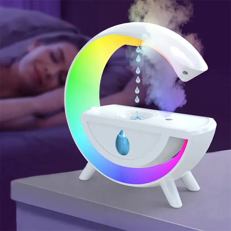 RGB Night Light Water Droplet Sprayer Anti-Gravity Air Humidifier 350ml Creative Home Office Mist Maker Diffuser Christmas Gift - TechClub868