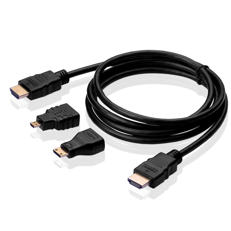 3 in 1 Full HD 1080P HDMI Cable Adaptor Kit (1.5m HDMI Cable + HDMI to Mini HDMI Adaptor + HDMI to Micro HDMI Adaptor) TechClub868