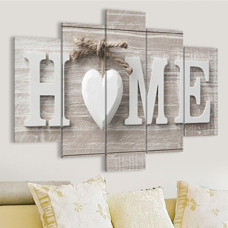 5 PCS Canvas Printing Love HOME Frameless Wall Art Pictures for Home Living Room Bedroom Decoration TechClub868