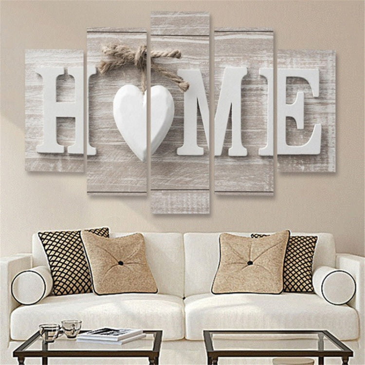 5 PCS Canvas Printing Love HOME Frameless Wall Art Pictures for Home Living Room Bedroom Decoration TechClub868