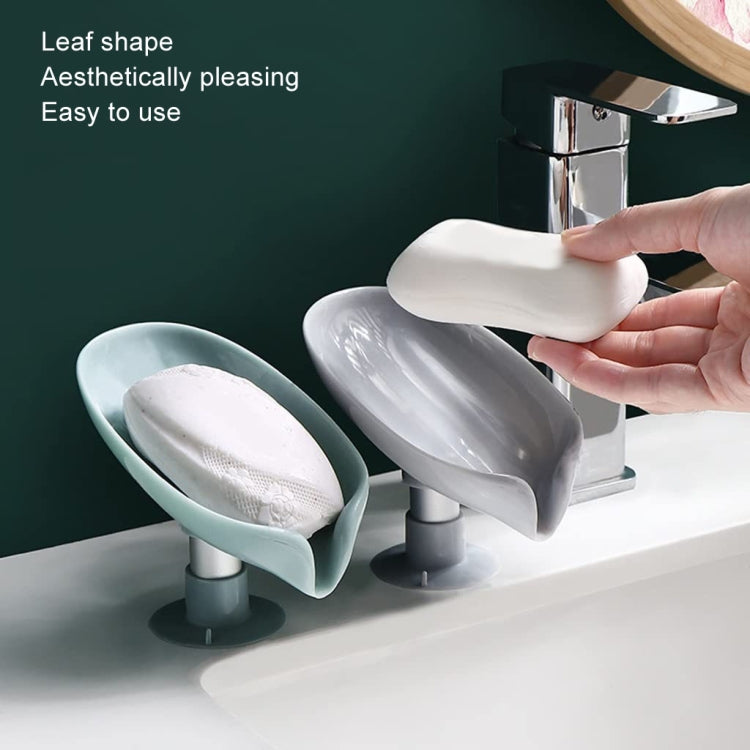 Leaf Shaped Soap Box Free Punch Standing Suction Cup Soap Holder TechClub868