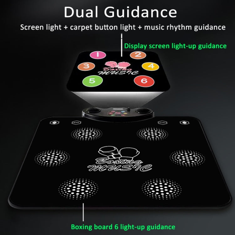 2 In 1 Bluetooth Music Boxing Dance Mat 6 Modes With Guidance Light For Adult and Children 60 x 70 x 6cm TechClub868