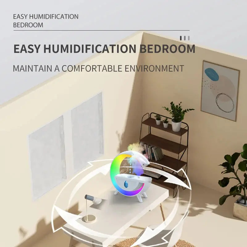 RGB Night Light Water Droplet Sprayer Anti-Gravity Air Humidifier 350ml Creative Home Office Mist Maker Diffuser Christmas Gift - TechClub868