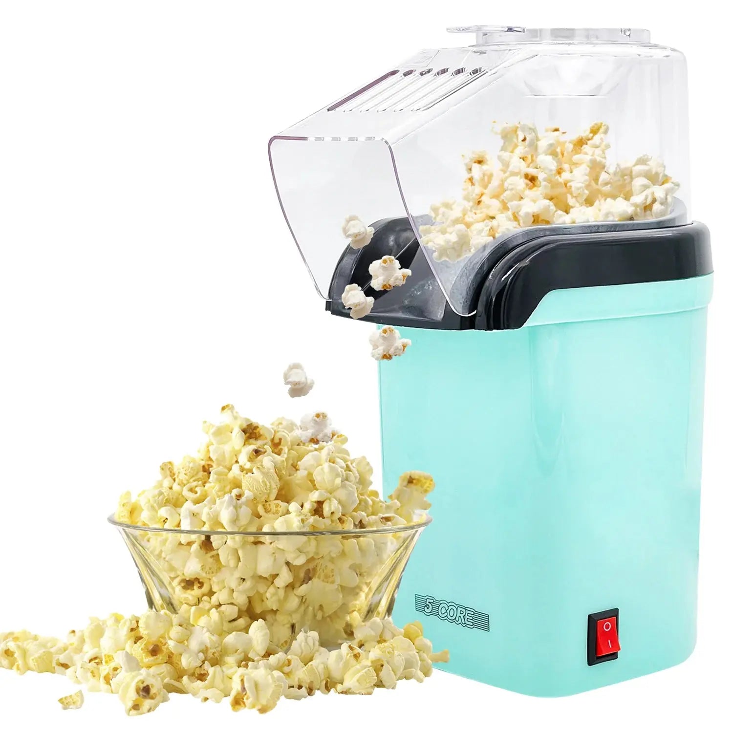 5 Core Popcorn Machine Hot Air Electric Popper Kernel Corn Maker Bpa Free No Oil POP G