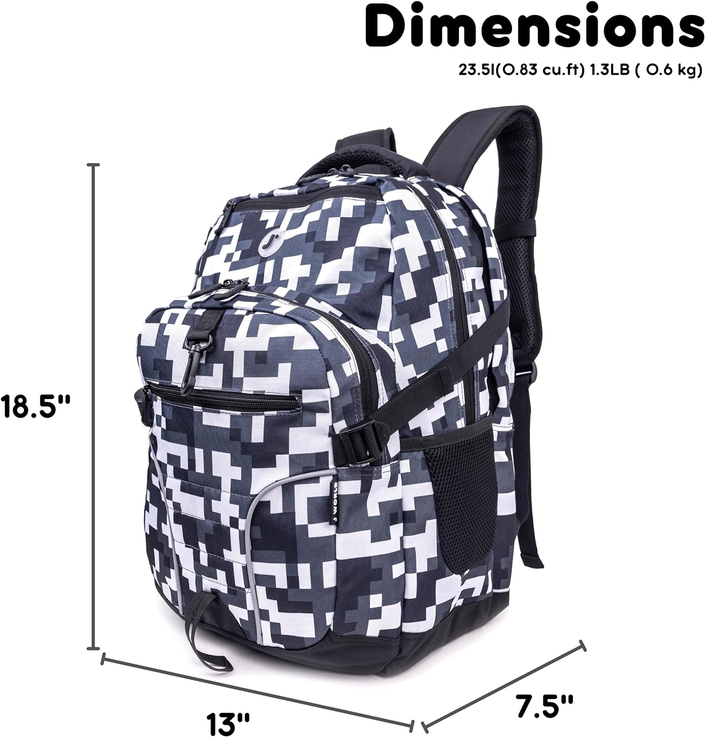 Atom Multi-Compartment Laptop Backpack, Camo, 18.5 X 13 X 7.5 (H X W X D)