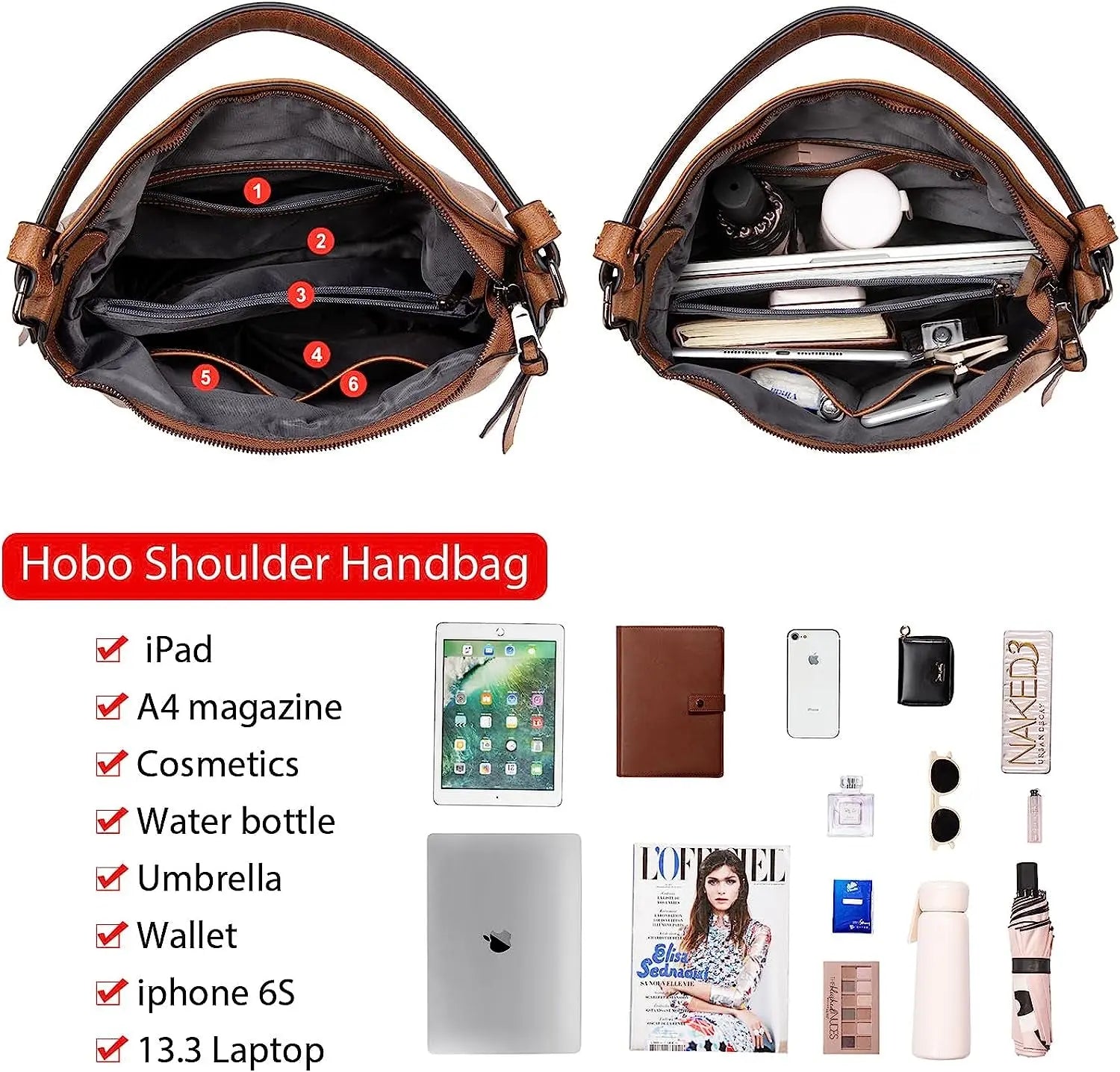 Hobo Handbags Bags Purses for Women Leather Purses and Handbags Pocketbooks Large Crossbody Shoulder Tote Bags