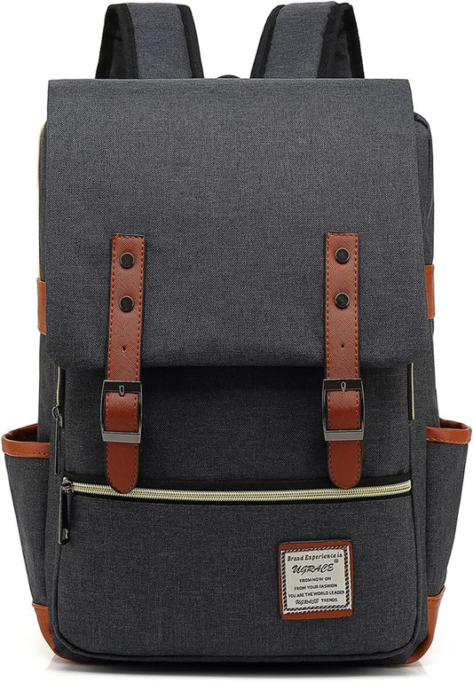 Slim Business Laptop Backpack Casual Daypacks College Shoulder Bag for Men Women, Tear Resistant Unique Travelling Backpack Fits up to 15.6 Inch Laptop in ‎Charcoal Black